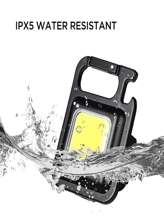 TECH LOGO ELECTRONICS Keychain Led Light with Bottle Opener, Magnetic Base and Folding Bracket Mini COB 2000 Lumens Rechargeable Emergency Light (Square with 4 Modes) - Image 3